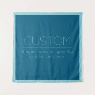 Tapiz Texto moderno personalizable Azul océano y huevo