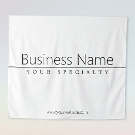 Tapiz Texto negro simple y clásico sobre blanco