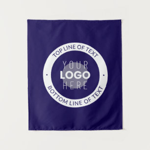 Tapiz Texto personalizable y logotipo   Azul oscuro púrp