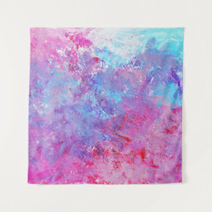 Tapiz Textura creativa rosa-azul, manchas de pintura.