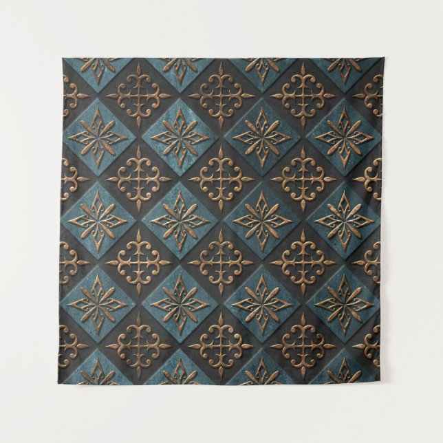 Tapiz Textura de bronce con estampado. (Anverso)