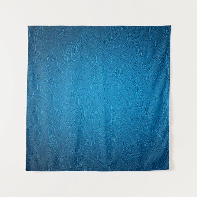 Tapiz Textura de cuero azul (Anverso)