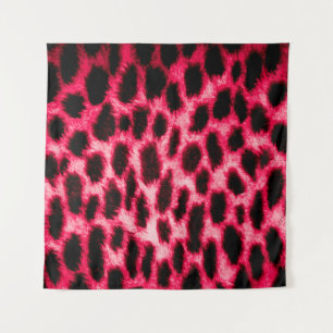 Tapiz Textura de cuero leopardo con colores negro y rojo