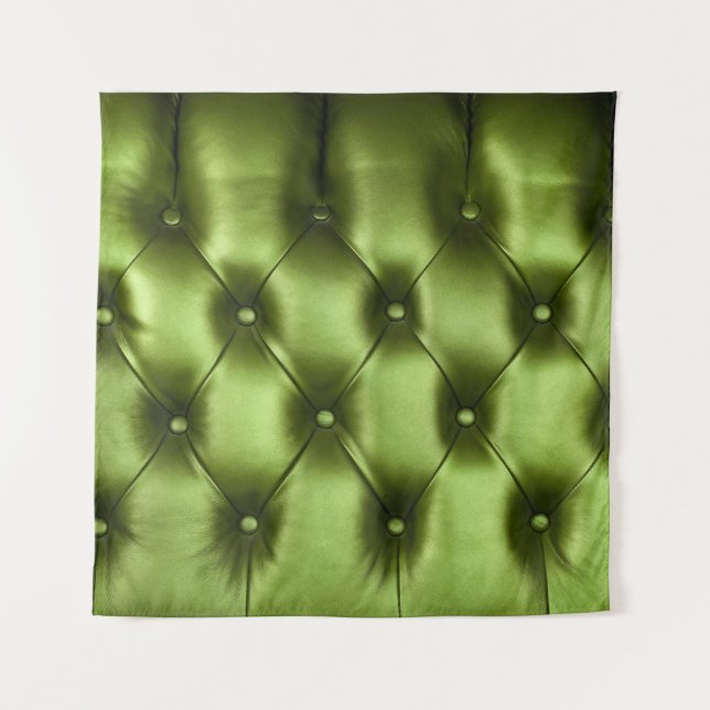 Tapiz Textura de fondo de capitona verde oscuro genuina  (Anverso)