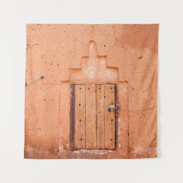 Tapiz Textura de la ventana de madera tradicional marroq (Anverso)