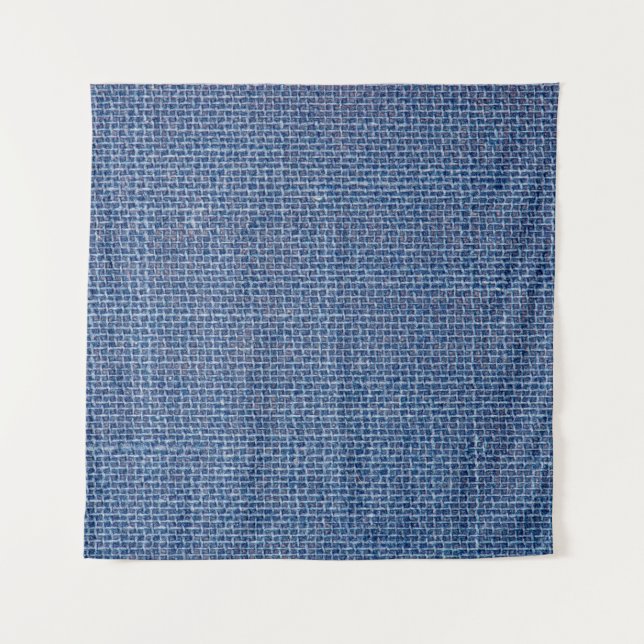 Tapiz Textura de lino azul cierre fondo de foto. (Anverso)