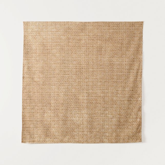 Tapiz Textura de lino natural como bagaje de fondo, beig (Anverso)