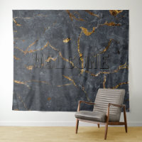 Textura de mármol de lujo negro y dorado