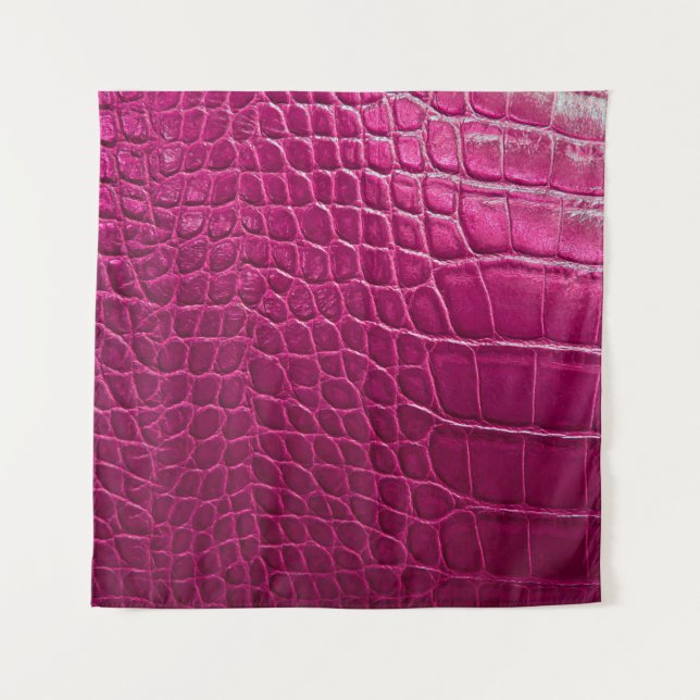 Tapiz Textura de piel de cocodrilo rosa (Anverso)