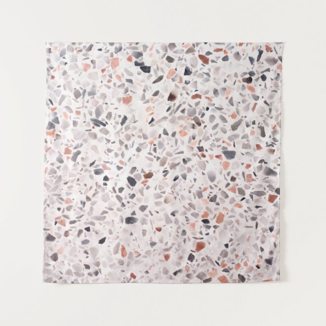 Tapiz Textura del terrazo antiguo, patrón de martillo. (Anverso)