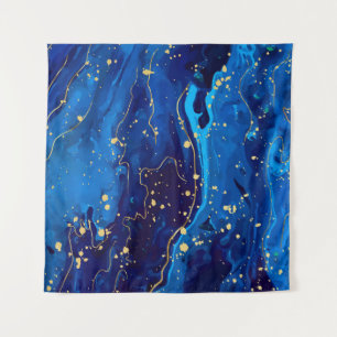 Tapiz Textura lujosa de mármol de oro azul
