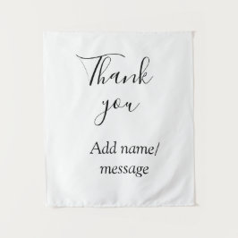 Tapiz Thank you add name message simple stylish calligra