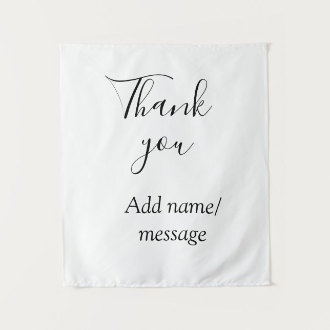 Tapiz Thank you add name message simple stylish calligra (Anverso)