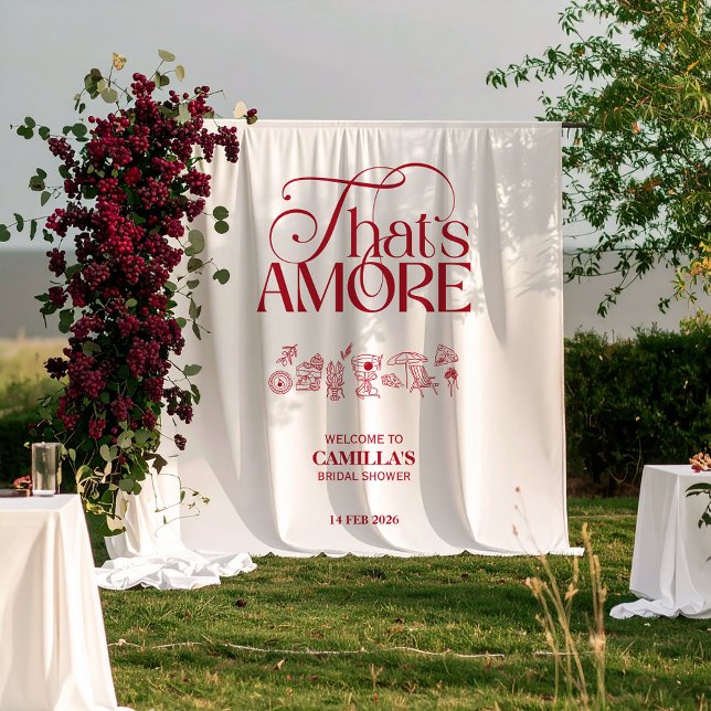 Tapiz That’s Amore Red hand drawn Bridal Shower (Subido por el creador)