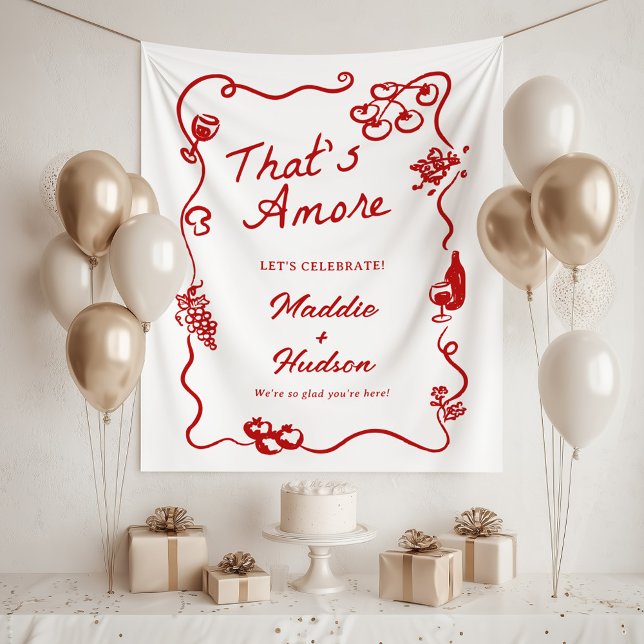 Tapiz That's Amore Italian Theme Rehearsal Dinner Sign (Subido por el creador)