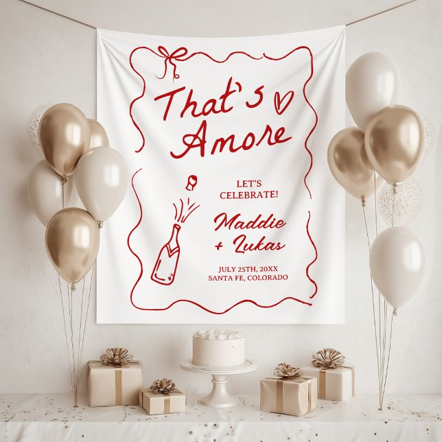 Tapiz That's Amore Italian Theme Rehearsal Dinner Sign (Subido por el creador)
