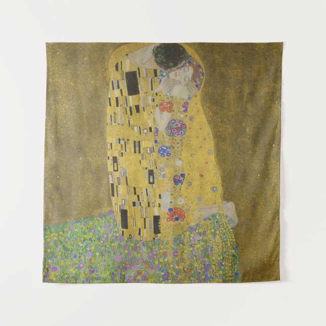 Tapiz The Kiss, Art Nouveau Oil Painting, Gustav Klimt (Anverso)