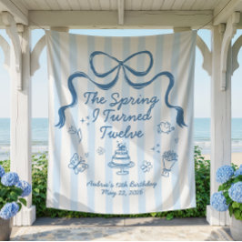 Tapiz The Spring I turned 12 Birthday Banner 