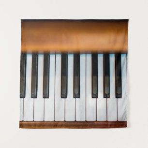 Tapiz The top view of vintage key piano. abstract, antiq