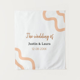 Tapiz The wedding of add bride groom name date peach