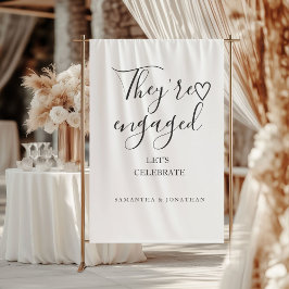 Tapiz They're engages welcome sign Modern engagement 