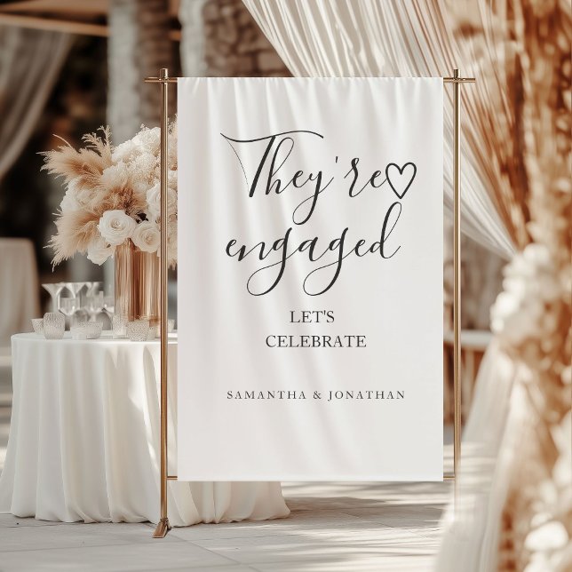 Tapiz They're engages welcome sign Modern engagement  (Subido por el creador)