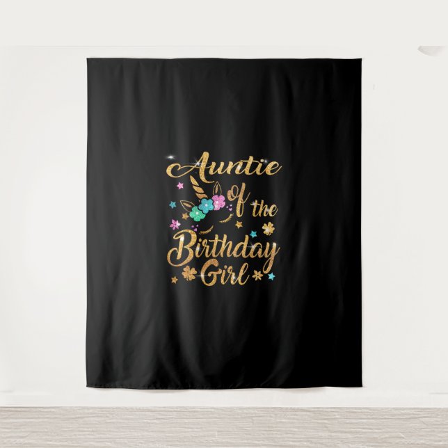 Tapiz Tía de la camiseta de la Chica de cumpleaños Unico (Anverso)