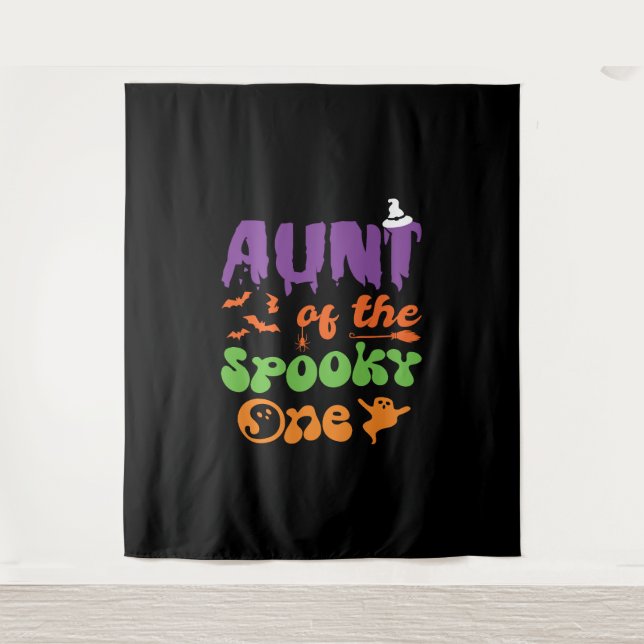 Tapiz Tía De La Fantasma Familia De Halloween (Anverso)