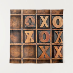 Tapiz tic-tac-toe o noughts y cruza el juego - vintage 
