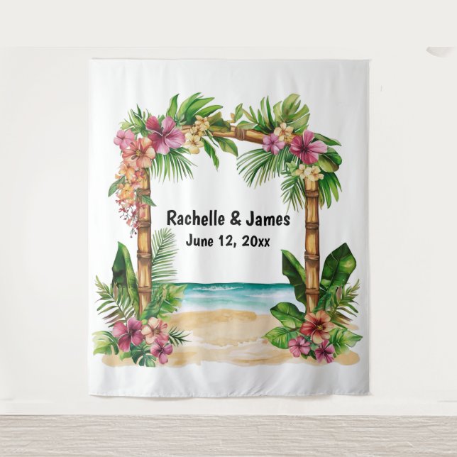 Tapiz Tides of Love Arch Wedding Backdrop (Anverso)