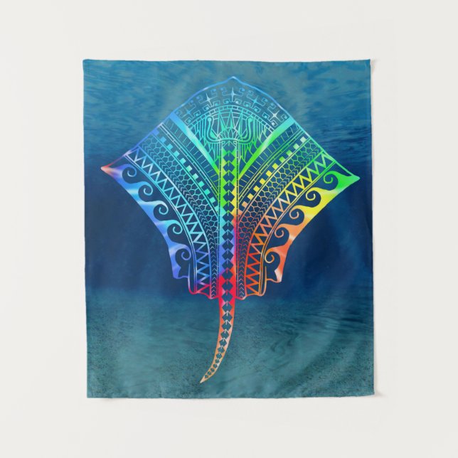 Tapiz Tie Dyed Tribal Stingray (Anverso)