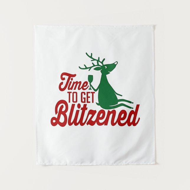 Tapiz Tiempo para ser Blitzeneado Reno de Navidad  (Anverso)