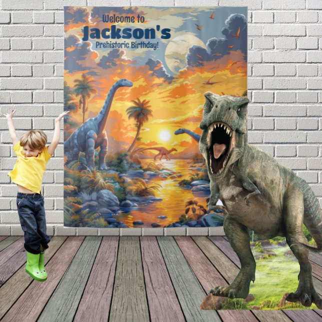 Tapiz Tierras de dinosaurio prehistórico cumpleaños colg (Subido por el creador)