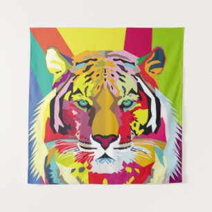Tapiz Tiger Pop Art Portraitart, pop, tiger, animal, fac
