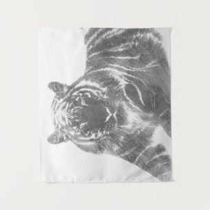 Tapiz Tigre blanco y negro