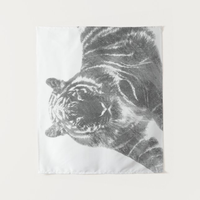 Tapiz Tigre blanco y negro (Anverso)