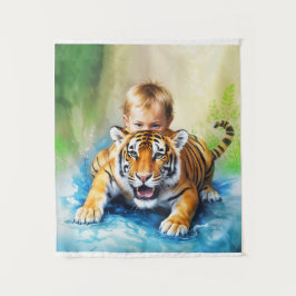 Tapiz Tigre con su bebé Tapestry