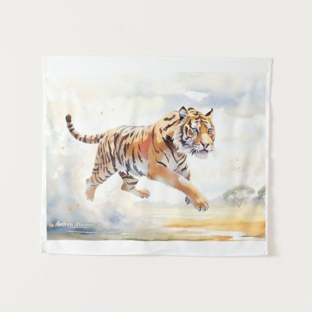 Tapiz Tigre en acción 2 (Anverso (horizontal))