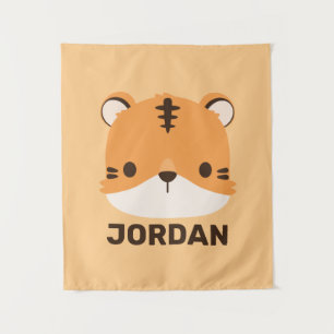 Tapiz Tigre lindo con nombre personalizado