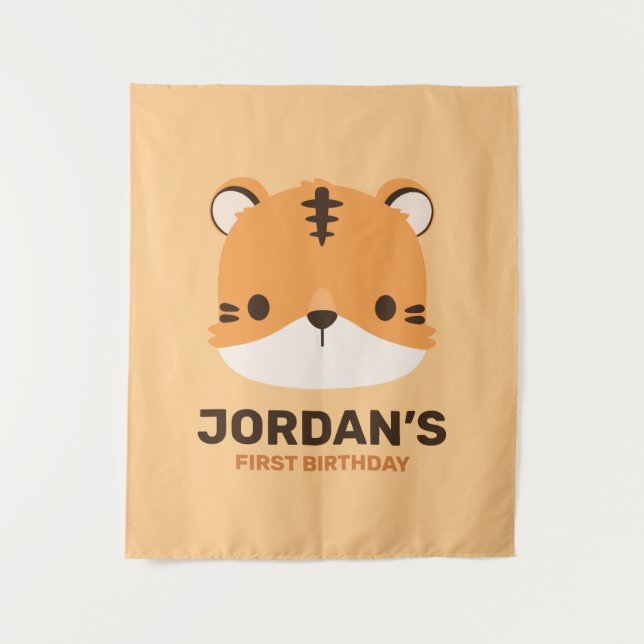 Tapiz Tigre lindo con nombre personalizado (Anverso)