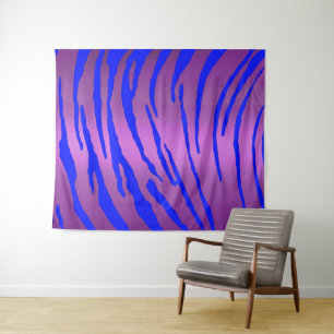Tapiz Tigre metálico tigre tiras de color rosa azul