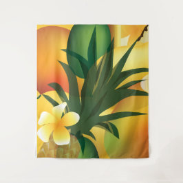 Tapiz Tiki Bar Pineapple Hawaian Tropiclal Lg Tapestry