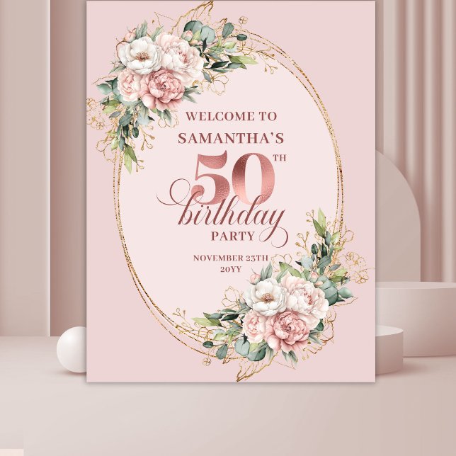Tapiz Timeless Rose Gold Dusty Pink 50th Birthday Party  (Timeless Rose Gold Dusty Pink 50th Birthday Party Tapestry

)