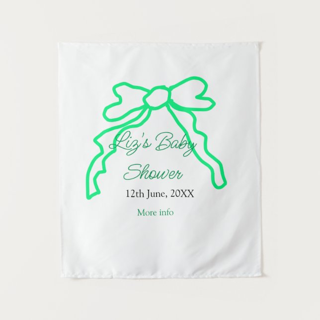 Tapiz Tinte de lazo verde agregar nombre fecha moderado  (Anverso)