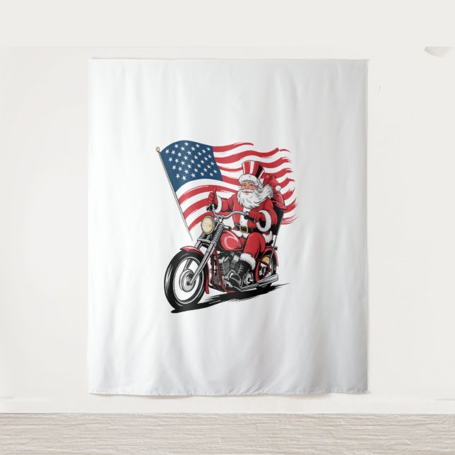 Tapiz Tío patriótico Sam Motorcycle (Anverso)