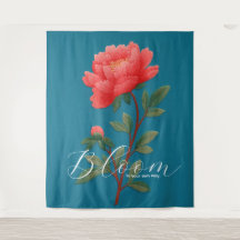 Tipografía Botánica de Peonía Rosa Vibrante