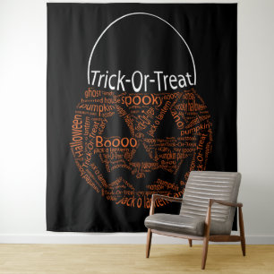 Tapiz Tipografía De Calabaza De Halloween Con Trucos O T