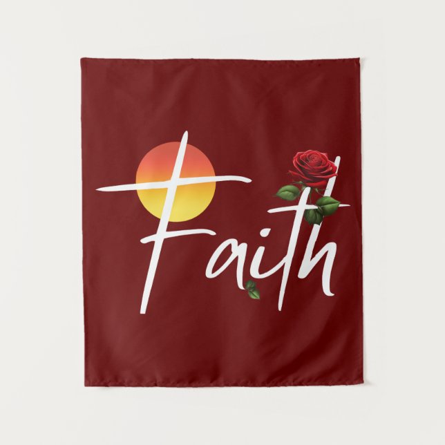 Tapiz Tipografía de fe con rosas (Anverso)