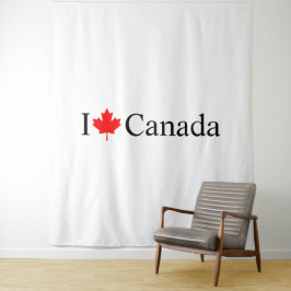Tapiz Tipografía de Me encanta Canadá con hoja de arce r