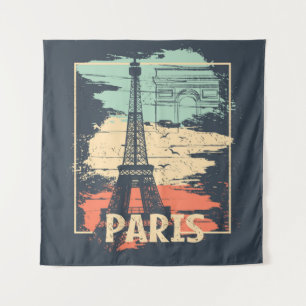 Tapiz Tipografía de París: poster abstracto de Eiffel.